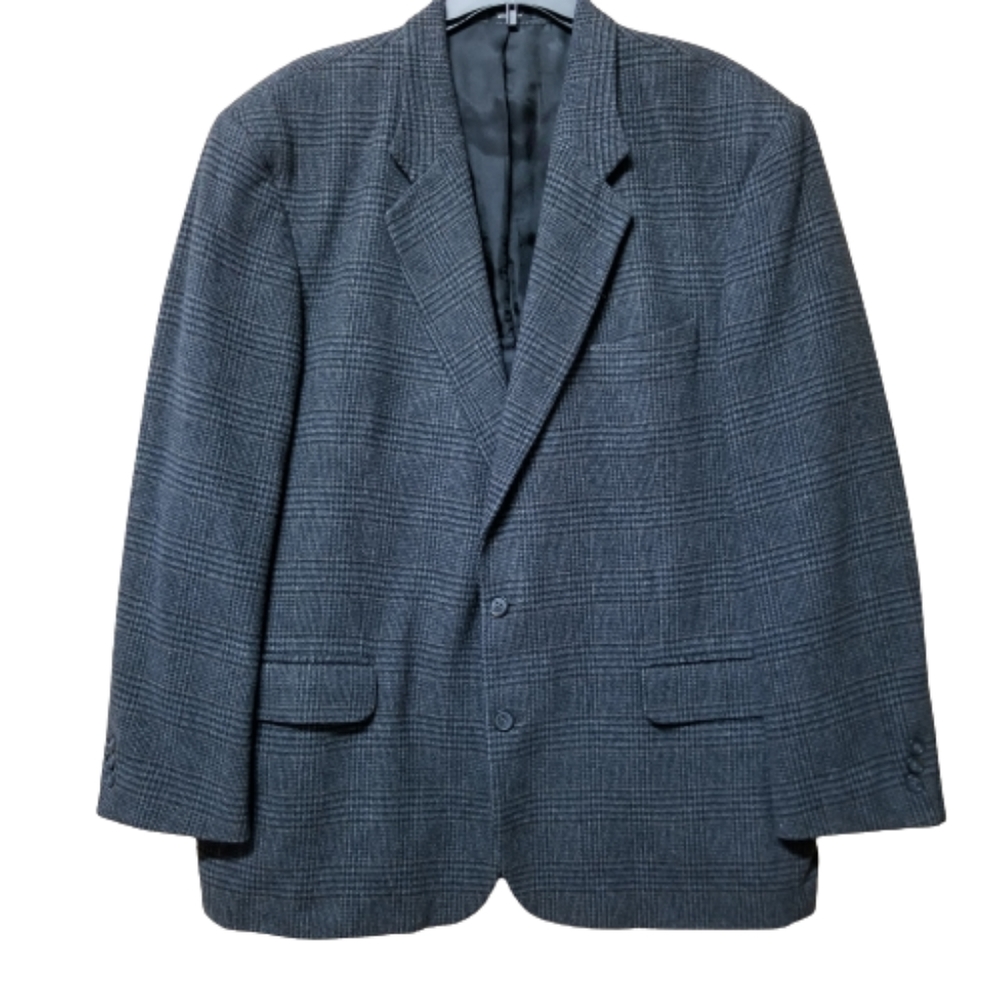 Executive Collection Mens 46R Gray‎ Wool & Camel Blazer Sport Coat Suit Jacket